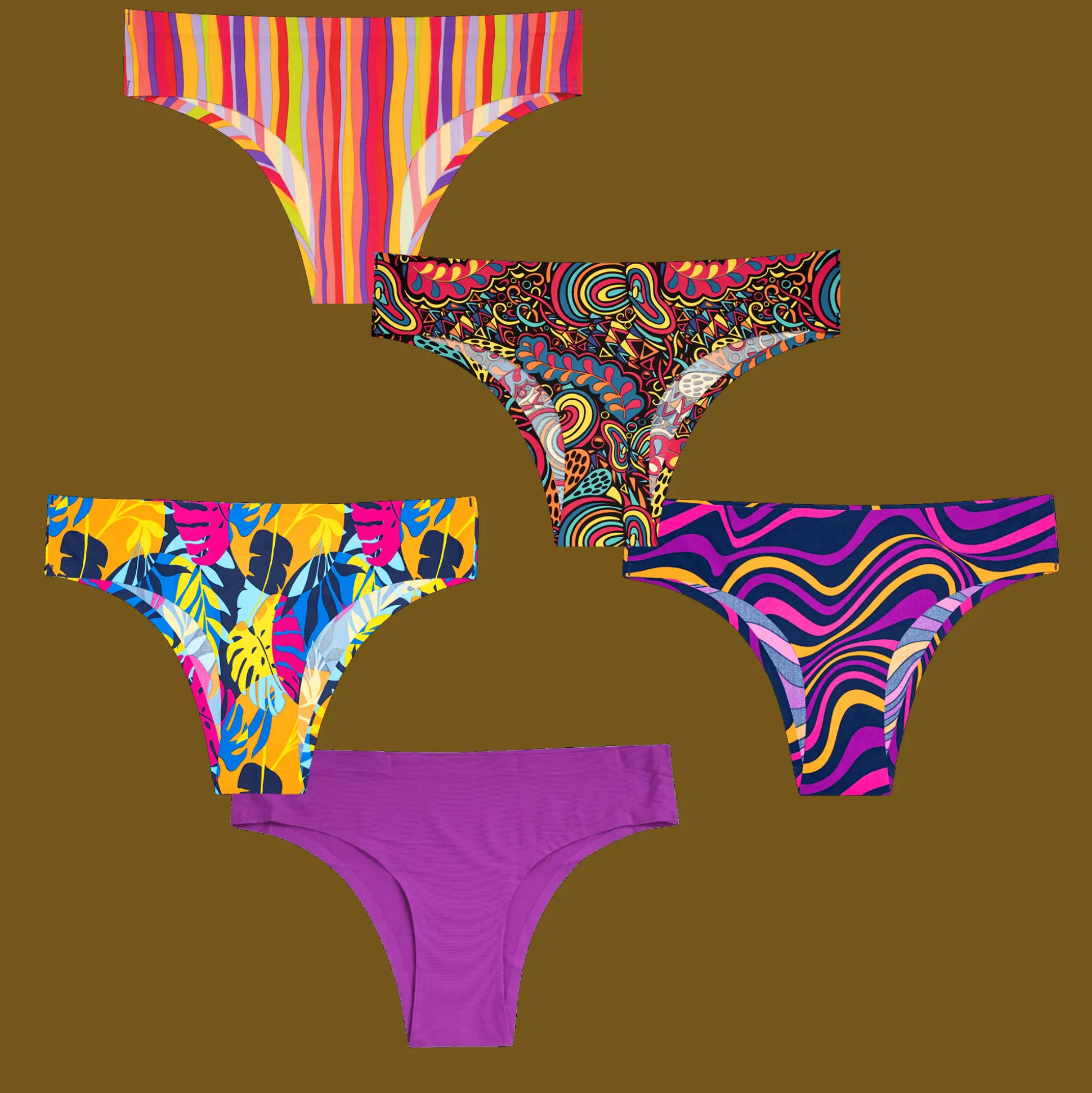 Bloom Bundle - Ladies Seamless Brazilian Briefs 5 Pack Bundle