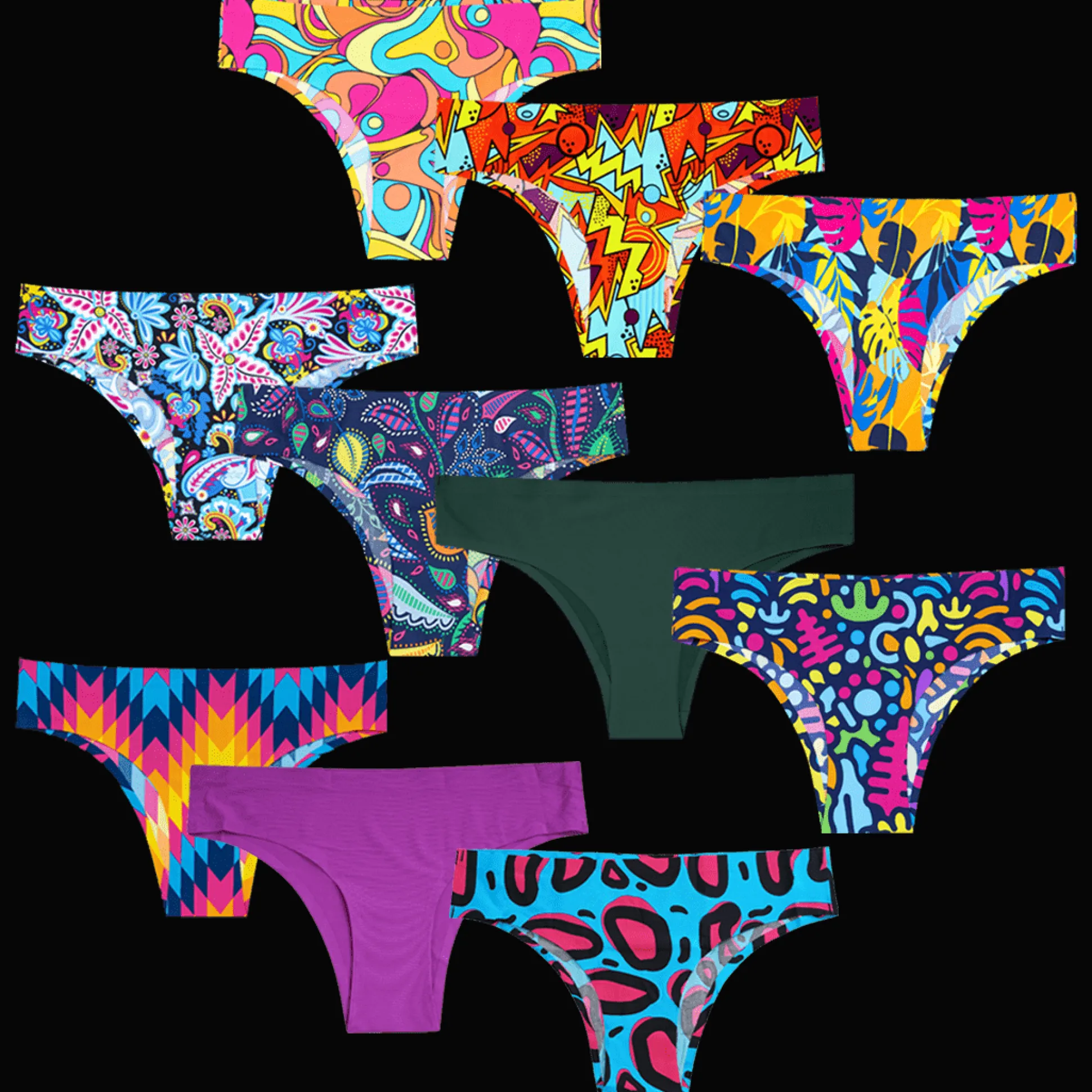 Cheeky Comfort Bundle - Ladies Seamless Brazilian Briefs 10 Pack Bundle