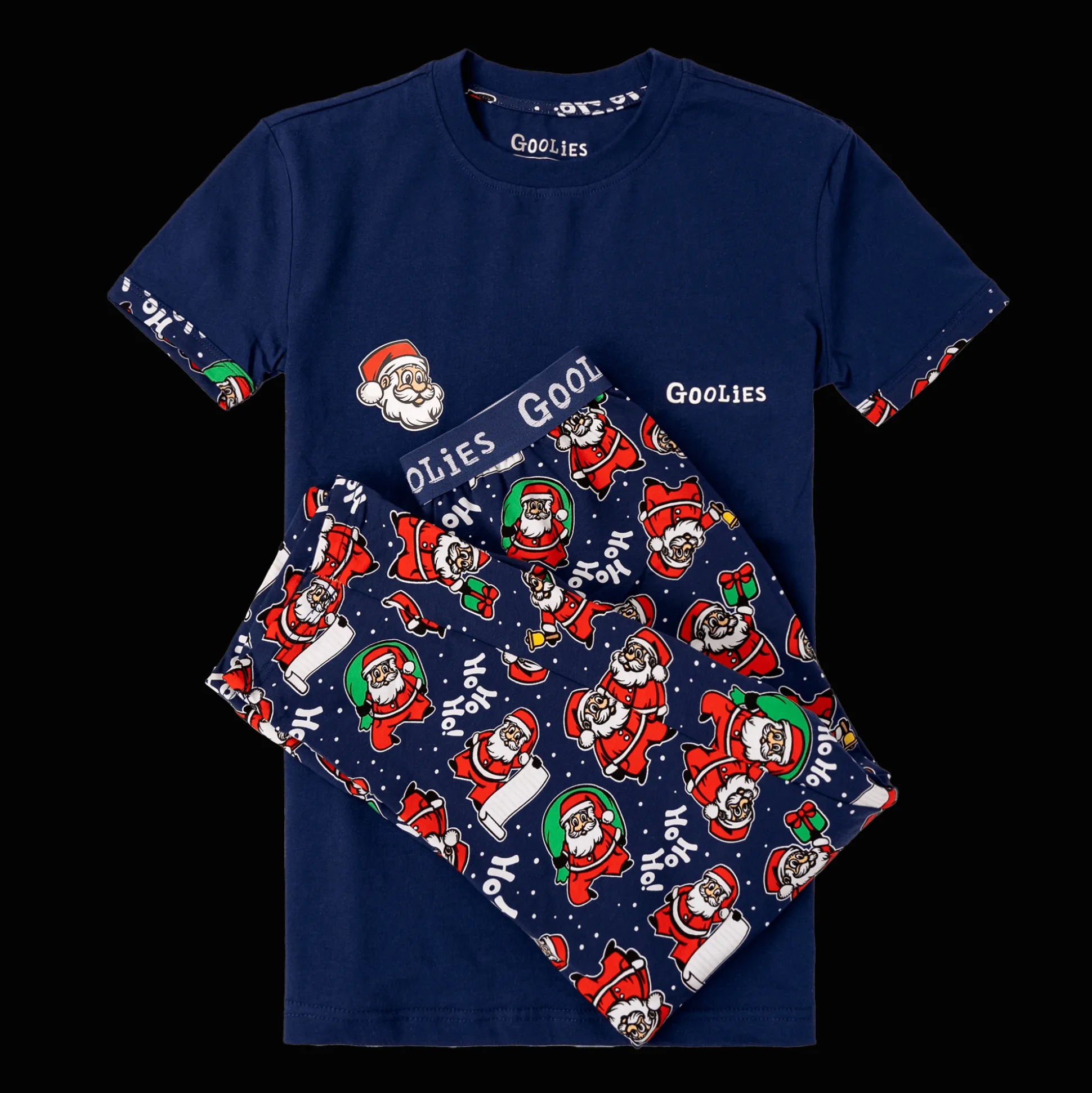 Goolies (Kids) Long Pyjamas - Santa - Trousers & T-Shirt