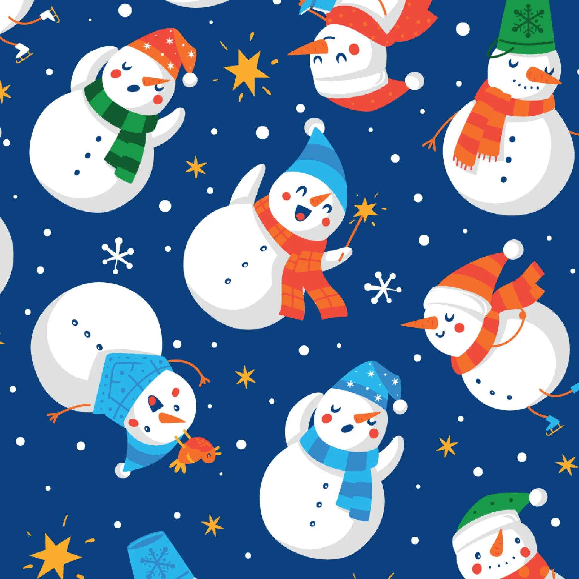 Goolies (Kids) Long Pyjamas - Snowman - Trousers & T-Shirt