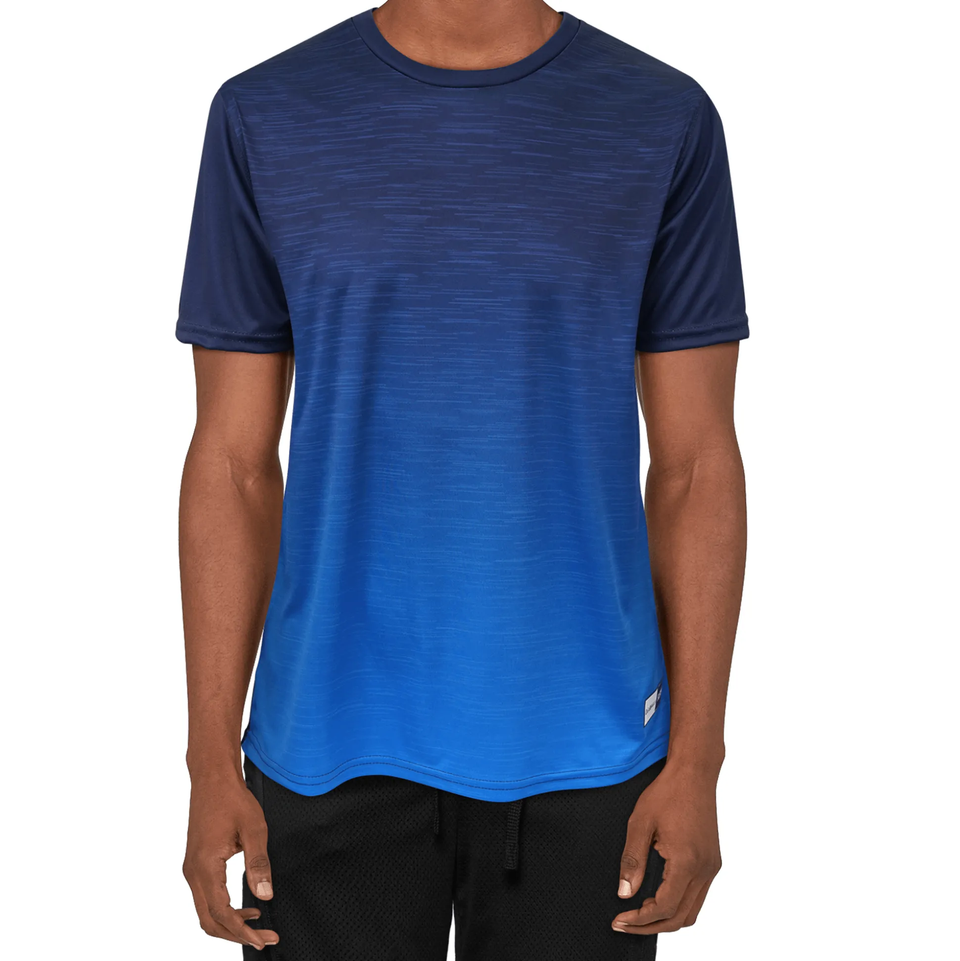 Navy / Cyan - Gradient - Flex Fit - Mens Training T-Shirt