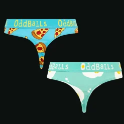 Pizza and Fried Eggs Bundle - Ladies Thong 2 Pack Bundle