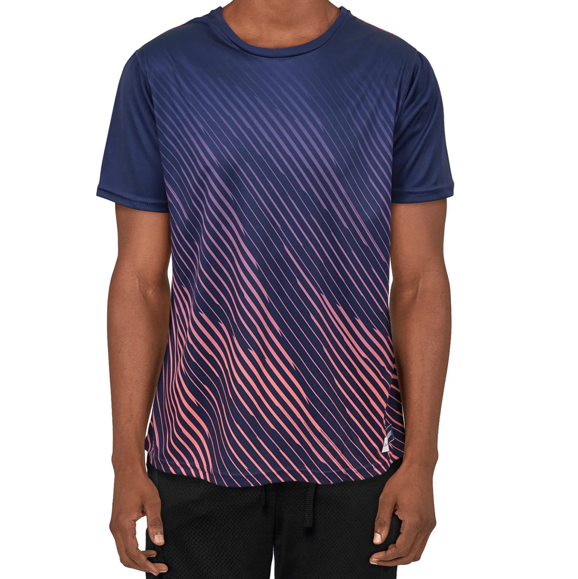 Zig Zag - Navy / Coral - Flex Fit - Mens Training T-Shirt